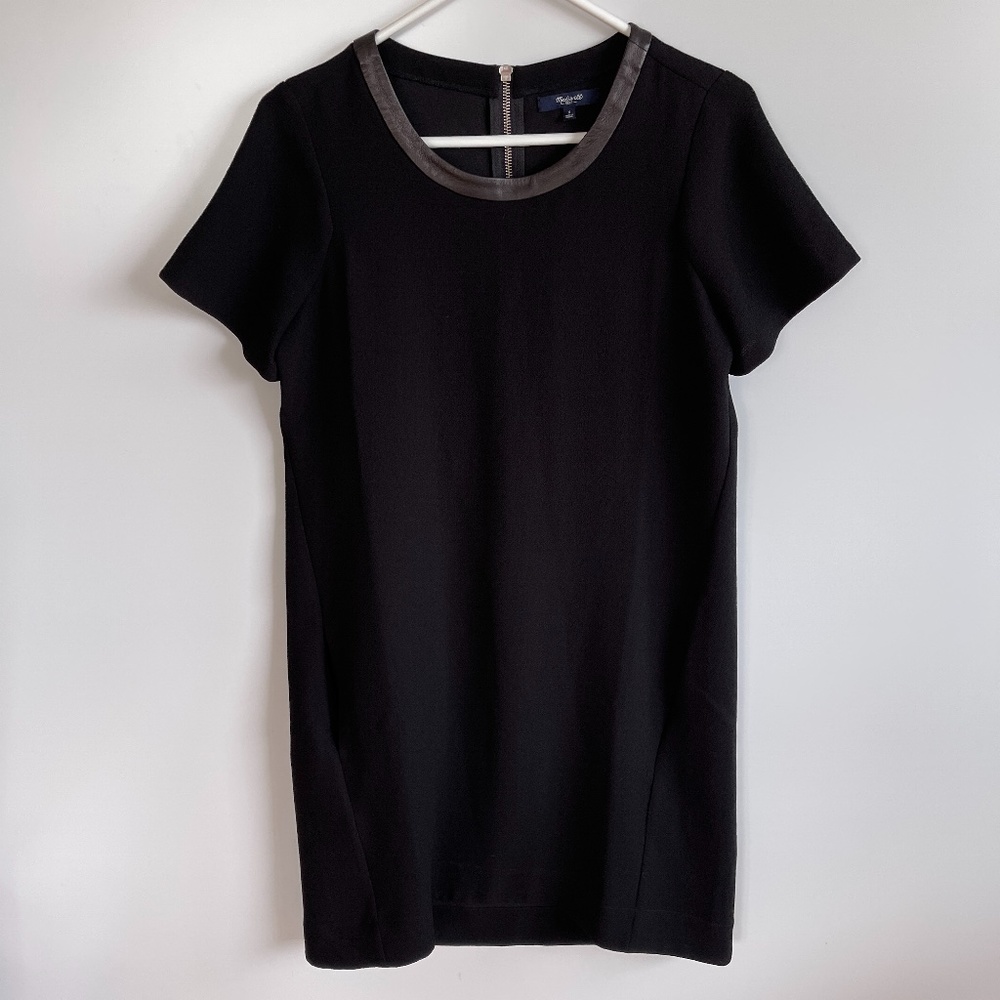 Madewell Leather‎ Trim neckline Dress Sz Small - Picture 3 of 8
